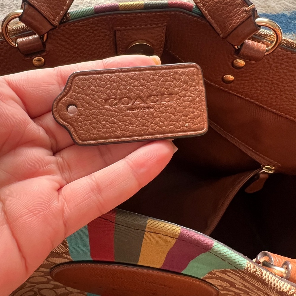 Coach Brown and Multicolor Tote Bag - Picture 5 of 12